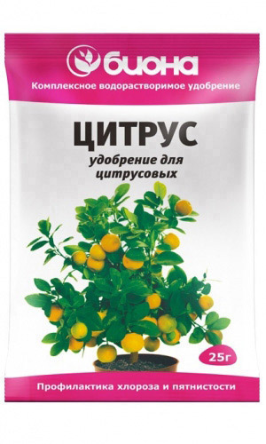 Биона ЦИТРУС 25 г – комплексное водорастворимое удобрение
