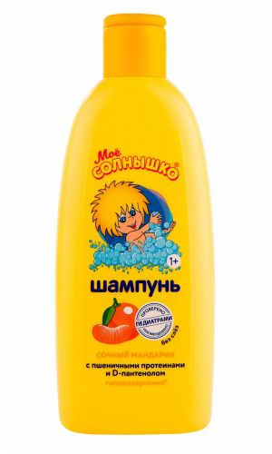 Мое Солнышко Детский шампунь для волос Сочный мандарин, пшеничный протеин и D-пантенол